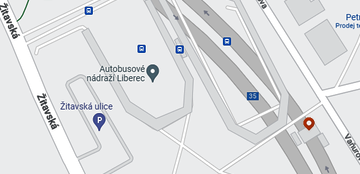 Informační kancelář Autobusové nádraží Liberec (ul. Vaňurova 885) - mapa